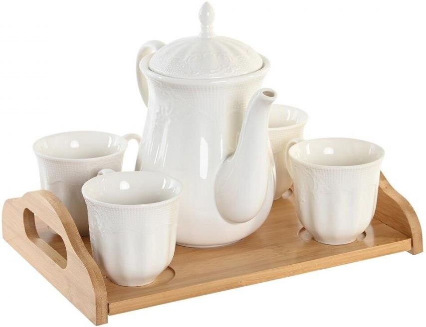 Dkd Home Decor Zestaw Filiżanek Do Kawy Naturalny Porcelana Biały