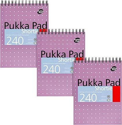 Pukka Pad Podkładka Do Pisania Shortie 3 Pak 23 5x17 8cm Notatnik Z Drutem Liniami Mm Na Białym Papierze 80 G/M2 Perforowanymi Krawędzia