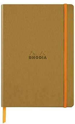 Rhodia 117476C Notatnik Rhodiarama W Miękkiej Okładce Z Gumką A5 80 Kartek Kropki Papier Clairefontaine Ivory 90 G/M² 1szt. Kolor Złoty Ko