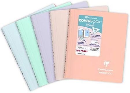 Clairefontaine Koverbook Notatnik Blush Wirebound A5 90g Z Podszewką 80 Arkuszy Różne Kolory 5 Sztuk