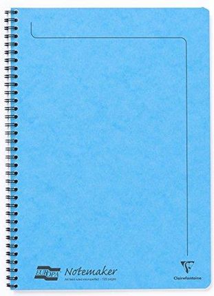 Clairefontaine 482/1148Z Notatnik Kołowy Europa Turquoise A4 21X29 7cm 120 Odrywanych Kartek W Linie Biały Papier 90 G Błyszcząca Okładka Z K