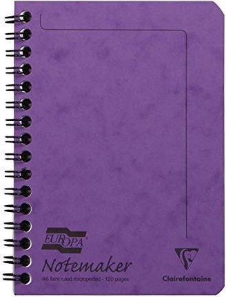 Clairefontaine 482/1145Z Notemaker Europa Lilac Notatnik Kołowy A6 10 5X14 8cm 120 Odrywanych Kartek W Linie Papier Biały 90 G Lustrzana Okła