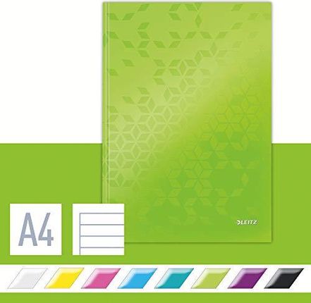 Leitz Notatnik Wow A4 Z Twardą Okładką W Linie 80 Kartek (90 G/M²) Papier Kolorze Kości Słoniowej Kolekcja Kolor Zielony 46251054