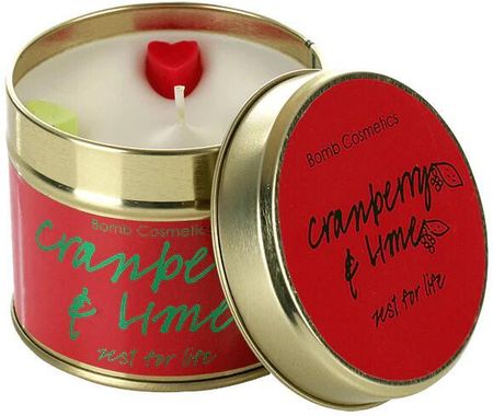 Bomb Cosmetics Świeca Zapachowa W Żelaznej Puszce Cranberry & Lime Tin Candle 800679