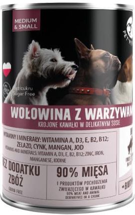 Petrepublic Mokra Karma Dla Dorosłych Psów Z Kawałkami Wołowiny I Warzywami W Sosie 6X400G - zdjęcie 2