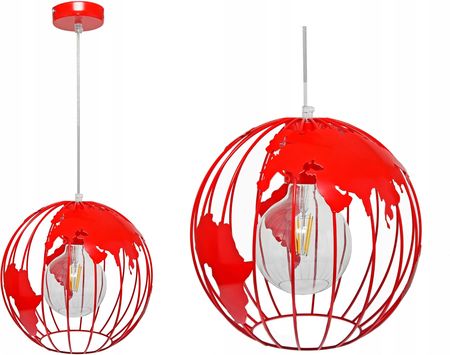 Moderno Lampa Wisząca Globus Czerwona Żyrandol Pod Led (920)