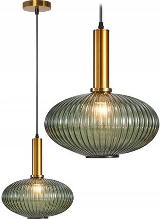 Toolight Lampa Sufitowa Wisząca Szklana Green Gold (App4651Cp)
