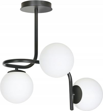 Lampa Sufitowa Wisząca Czarna Biała Szklane Klosze (10214)