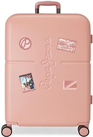 Valigia Media Pepe Jeans Jane 79L – Terracotta, ABS Rigido, 4 Ruote Doppie, TSA, Estensibile, 3,22 Kg
