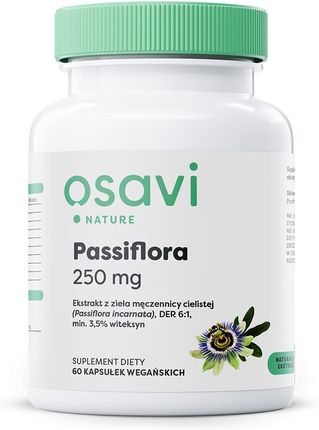 OSAVI Passiflora 250mg (Stres, Wspiera relaksację, Zdrowy sen) 60 Kapsułek wegańskich