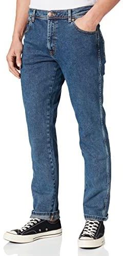 Wrangler Texas Stretch Herren Jeans Regular Fit inkl. Gürtel (W42/L32, Blue Black