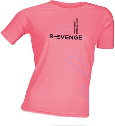 R-Evenge Damska Z Krótkim Rękawem Fitness Running Cardio T Shirt Fuchsia Różowy