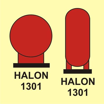 Tdc Znak Morski Butle Halonu 1301 Umieszczone W Rejonie Chronionym 15 X Cm Płyta Sztywna Pcv 1mm (FA046C1PS)
