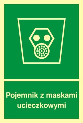 Tdc Znak Ewakuacyjny Pojemnik Z Maskami Ucieczkowymi 10x14 8 Cm Płyta Sztywna Pcv 1mm (AB003BBPN)