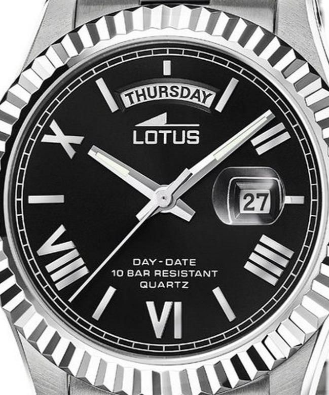 LOTUS Orologio Uomo Analogico Acciaio 316L Argento - Quarzo Data - Vetro Minerale Resistente - Impermeabile 10 ATM - 18854/4 Freedom