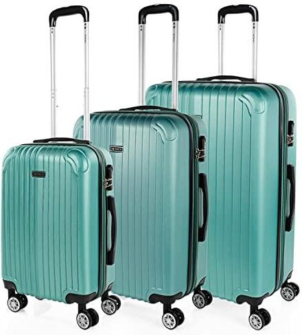 ITACA - Middelgrote Koffer. Medium Trolley Reiskoffer van ITACA. Lichtgewicht ABS Harde Schaal 4 Wielen Cijferslot, Roze : ITACA