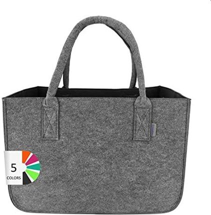 LEVIATAN Torba filcowa Shopper duża, 30 l, torba na zakupy XXL, składana, kosz na zakupy, torba na drewno kominkowe, kosz na ubrania, torba na zabawki