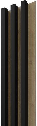 Stegu Lamel Ścienny Linea Slim 3 Panel 265X15 Czarny/Dąb
