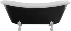 Wanna Besco Wanna Wolnostojąca Amelia Black&White 190X77Cm Nogi Chrom #Wka-190+Bwc - zdjęcie 1