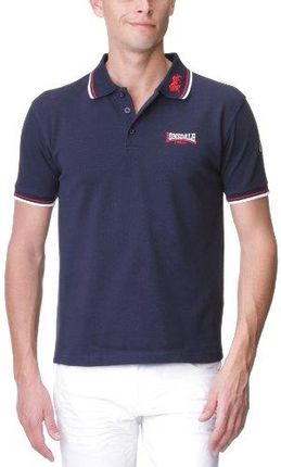 Lonsdale męska koszulka polo z krótkim rękawem Lion, niebieska (Bleu/Rouge/Blanc), Large