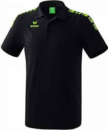 Erima Męska koszulka polo Essential 5-c Czarny/zielony gekon. 3XL