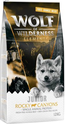 Wolf Of Wilderness Junior Rocky Canyons Wołowina Z Wolnego Wybiegu Bez Zbóż 5X1Kg