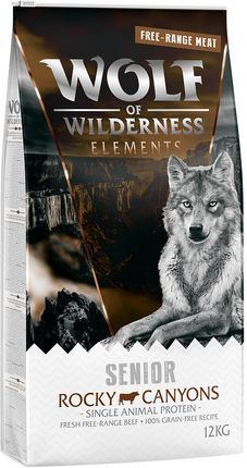 Wolf Of Wilderness Senior Rocky Canyons Wołowina Z Wolnego Wybiegu Bez Zbóż 12Kg