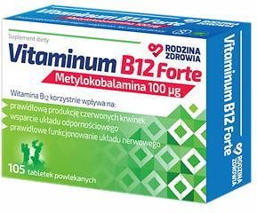 Vitaminum B12 Forte Metylokobalamina 100ug, 105 tabletek Rodzina Zdrowia 