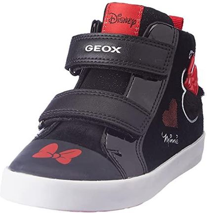 Geox Chłopcy, dziewczęcy, B Kilwi Girl D Sneaker, czarny/czerwony, 25 EU