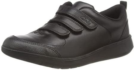 Clarks Scape Sky K Sneaker chłopięce, czarny - Schwarz Black Leather Black Leather - 35 EU Weit