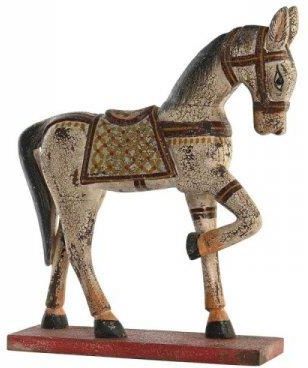 Dkd Home Decor Figurka Dekoracyjna Koń Żelazo Drewno Mango (35X10 42 Cm) 26101051