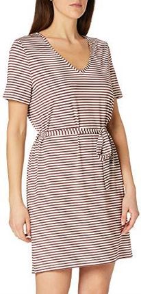 VERO MODA Damska sukienka Vmpolly Ss Short Dress JRS, Snow White – Sable Stripes, L