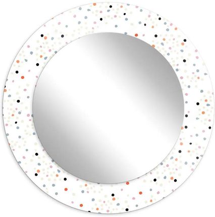 Elior Białe Okrągłe Lustro W Szklanej Ramie Kropki Tutori 9X Fi 70 Cm 26458.23905