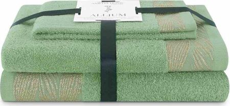 Ameliahome Ręcznik Allium Zielony 30X50+50X90+70X130 12373443