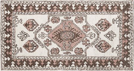 Beliani Retro Dywan Wełniany Tkany 80X150 Cm Wzór Orientalny Wielokolorowy Tomarza 342680