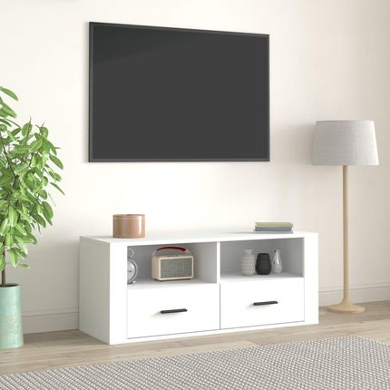 vidaXL Szafka Pod Tv, Biała, 100X35X40 Cm, Materiał Drewnopochodny 816808