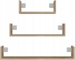 Zdjęcie Topeshop Komplet 3Xpółka Wisząca Ścienna Mobi 3P Dąb Sono 12922071410 - Gubin