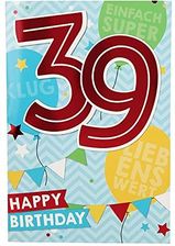 Depesche 5698.062 Carte De Vœux Musicale 47 Ans Multicolore