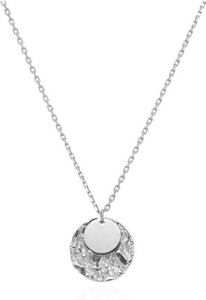 Diament Srebrny naszyjnik z pogniecioną blaszką (757049400)