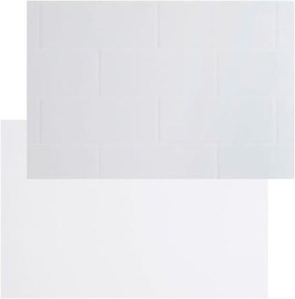 Goodhome Panel Przyblatowy Laminowany Nepeta 0,3X60X200 Cm Płytki Metro Biały Połysk 150837