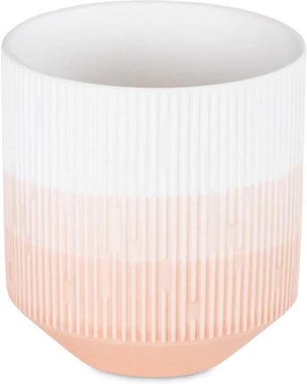 Ameliahome Świecznik Ceramiczny Fino 9X9,8 Koralowy Biały 79876