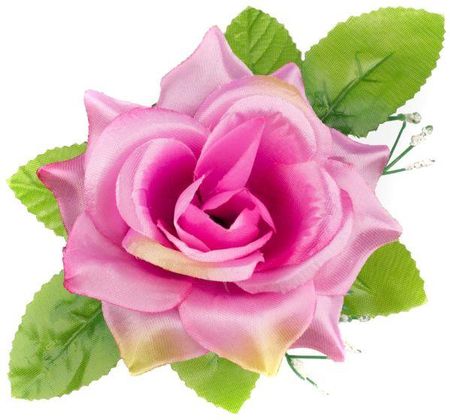 Gr134 Róża W Pąku Główka Z Liściem Pirple Pink Green Sztuczne Kwiaty 3086