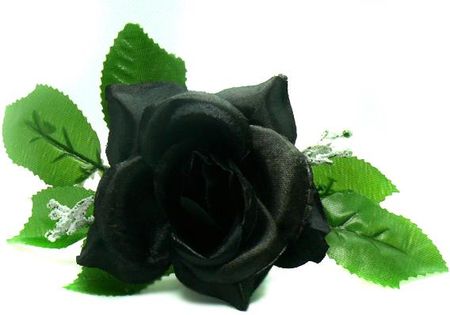 Gr134 Róża W Pąku Główka Z Liściem Black Sztuczne Kwiaty 2692