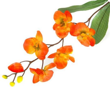 S151 Storczyk Gałązka Orange Sztuczne Kwiaty 3318
