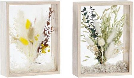 Dkd Home Decor Kwiat Dekoracyjny Beżowy Kolor Zielony Żółty Kvety Drewno Mdf (16X6X21 Cm) (2 Sztuk) 26105852