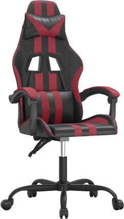 vidaXL Obrotowy fotel gamingowy, czarno-bordowy, sztuczna skóra (349526)