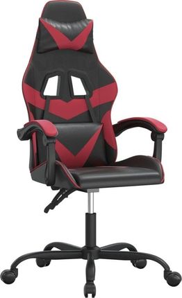 vidaXL Fotel gamingowy, czarno-bordowy, sztuczna skóra (3143849)