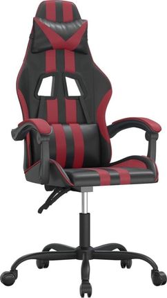 vidaXL Fotel gamingowy, czarno-bordowy, sztuczna skóra (3143825)