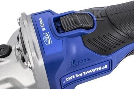 Rawlplug Szlifierka Kątowa 18V, 125Mm, Regulacja Obrotów, 2X Akumulator 5,0Ah, Szybka Ładowarka 6,5A, Rawlcase (RPAG18SVXL2) - zdjęcie 2