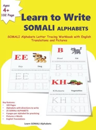 Learn To Write SOMALI ALPHABETS: SOMALI Alphabets Letter Tracing ...